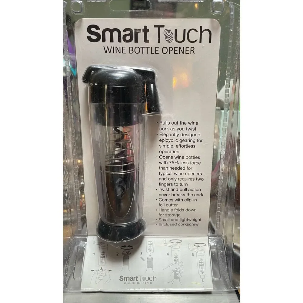 Sealed Smart Touch Wine Bottle Opener With Foil Cutter & Corkscrew